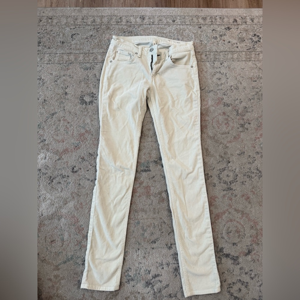 Rag & Bone Cream Corduroy Skinny Jeans 24